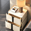 Sintered Stone Rotatable 4-Drawer Nightstand, Luxury Bedroom Storage Cabinet