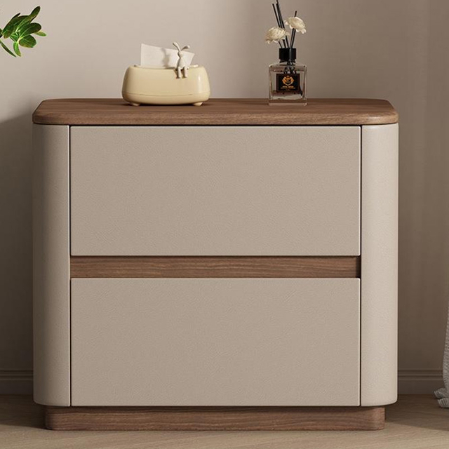 Khaki Solid Wood Nightstands