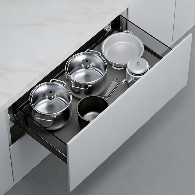 Kitchen Drawer Three Side Pot Basket